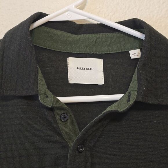 Billy Reid Men's S green/ Black stripes Polyester/cotton Blend Sweater - Picture 2 of 12